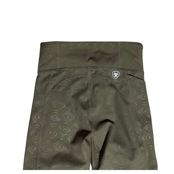 Ariat Tek Tight XS Heat Series Leggings Olive Aztec NWT Phone Pocket Equestria - Picture 3 of 10